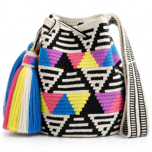 Image of WYOU Designer Collection Wayuu Hand-Woven Macrame Purse, Raffia Handbag, Classy Summer Crossbody Bags for Women, Medium
