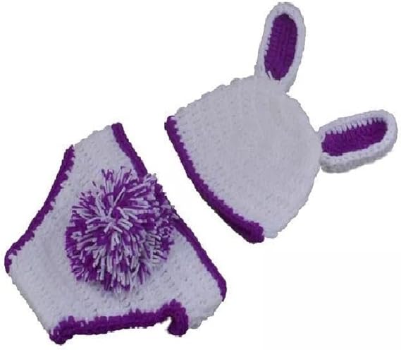 Matissa Baby,Clothing,Baby Boys 0-24m,Outfits & Clothing Sets Newborn Baby Girl/Boy Crochet Knit Costume Photography Prop Outfits (Purple Rabbit)