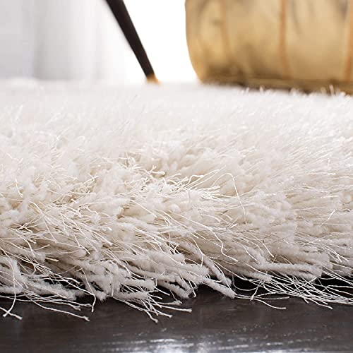 Image of Urban Modern Decor Features 4x6 Feet Modern Soft Shaggy Carpet Thick, Fluffy & 2 inch Pile Shag Rug for Your Kids Room, Bedroom & Livingroom(4x6 feet, Ivory Plain)