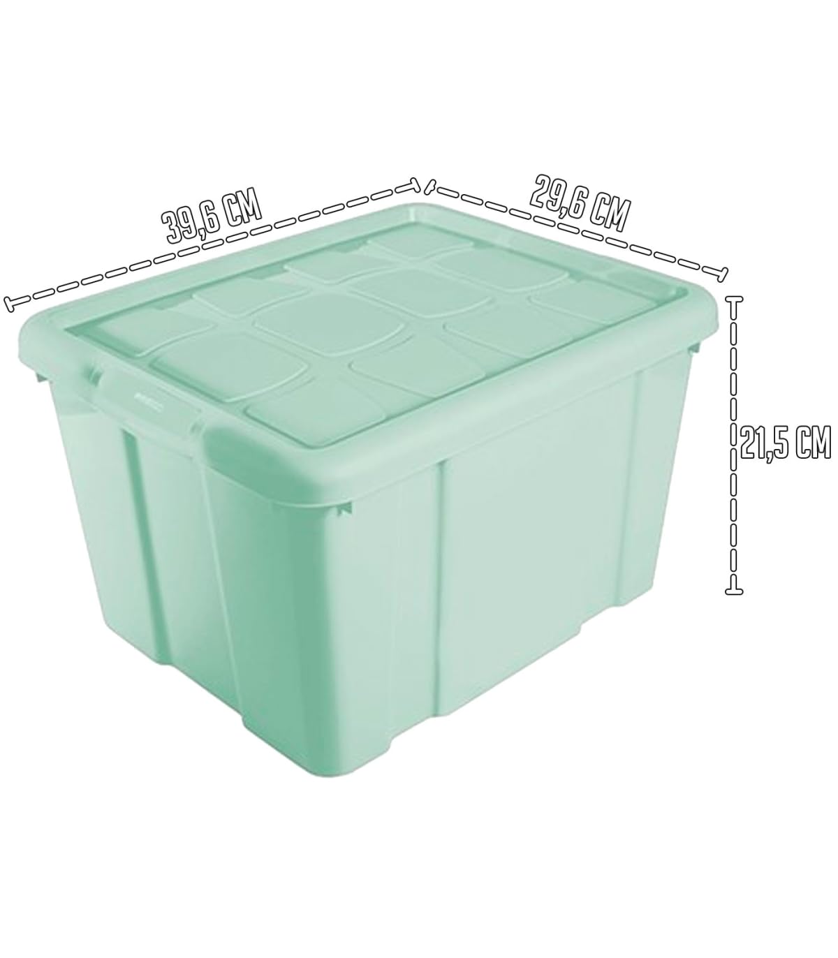 Acan Tradineur Confezione da 6 Scatole di Stoccaggio in Plastica, Contenitori per Giocattoli, Libri, Abbigliamento, Coperte - N. 1 (Verde) - 21 x 39,6 x 29,6 cm - 16 litri