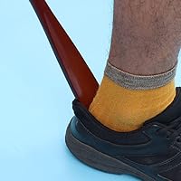 Vista 2 de EXCEART 2 piezas de cuerno de madera de mango largo para botas de mano, levantador de zapatos, palo auxiliar para hombres mayores, mujeres y niños