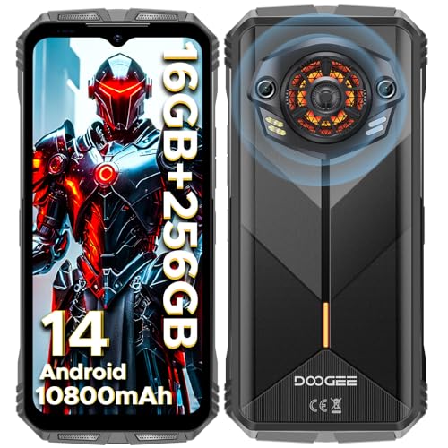 DOOGEE S Punk Smartphone Rugged 2024, 6+10GB RAM, 256GB/1TB, Android 14, Batteria 10800mAh, Display 6.58”, 50MP
