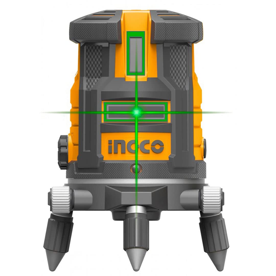 Ingco Hll305205 Livella Laser Autolivellante Autoregolabile Fino A 30 mt Professionale Con Raggio Verde