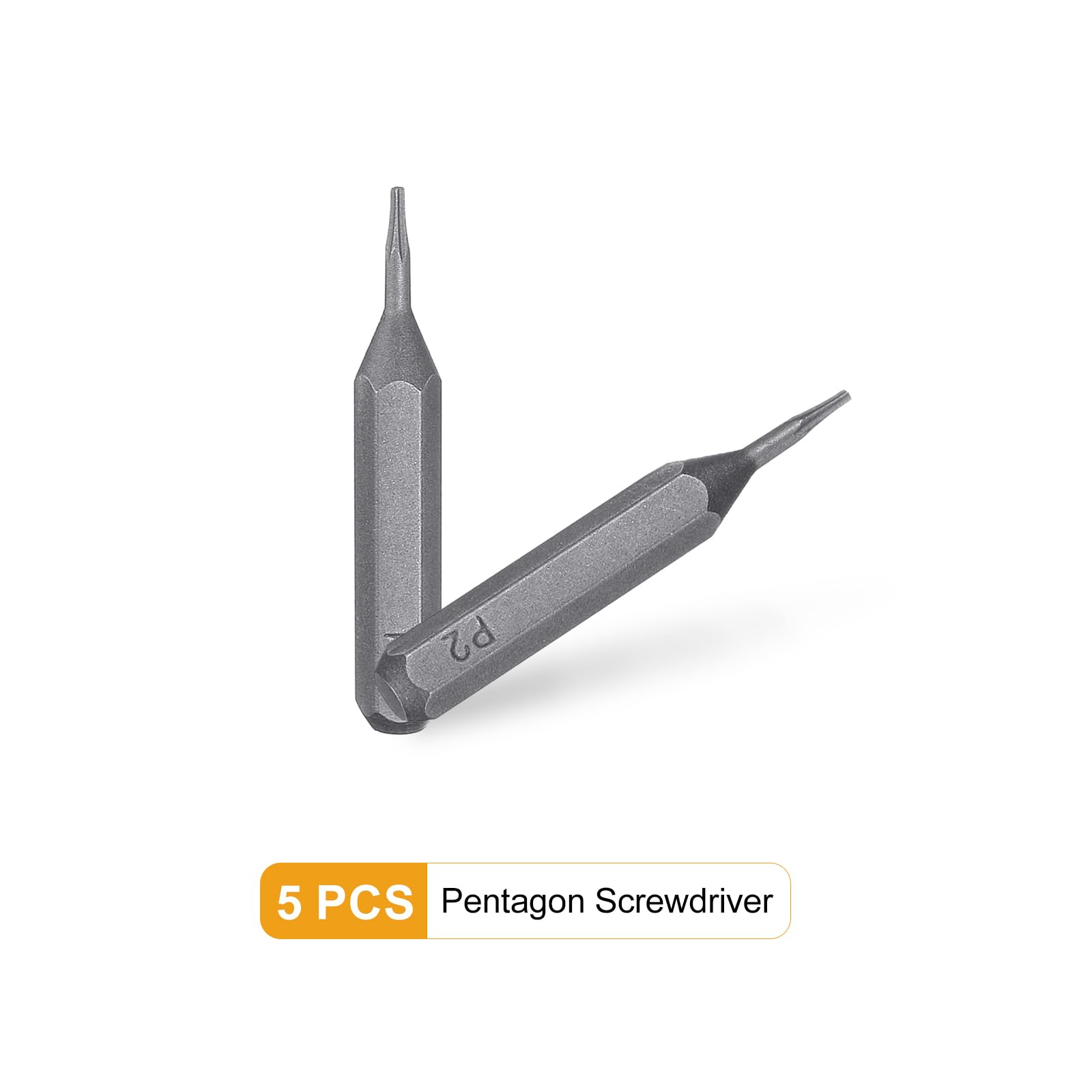 HARFINGTON 5pc P2 Pentagon Screwdriver Bits - 5/32" Hex Shank, Magnetic, S2 Steel For Drills & Drivers - View #9