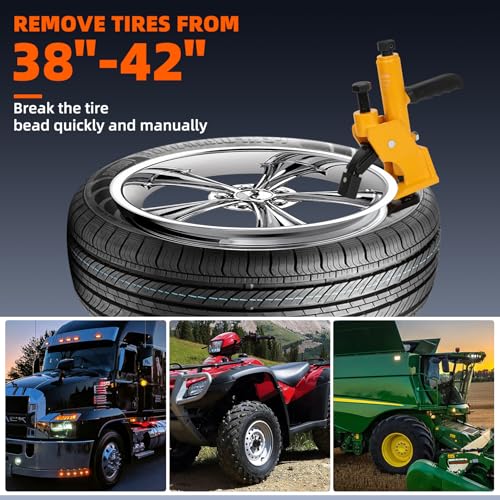 Image of Heavy Manual Tire Bead Breaker with Handle Machine,38 inch-42 inch Tires Changer Tool with Rubber Pad, Protect Aluminum Alloy Hubs, Easy-Operated Tire Repair Tool for ATV /UTV Hydraulic Press Machine