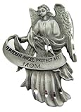 Pewter Guardian Angel Visor Clip, 2 1/2 Inch - Protect My Mom
