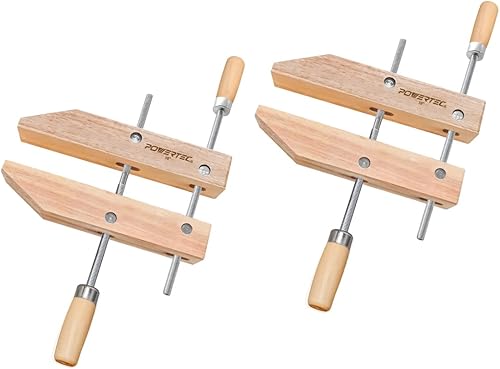 POWERTEC 71524 Abrazadera de tornillo de mano de madera – 10 pulgadas | Abrazaderas de tornillo de mano para carpintería, 2 unidades