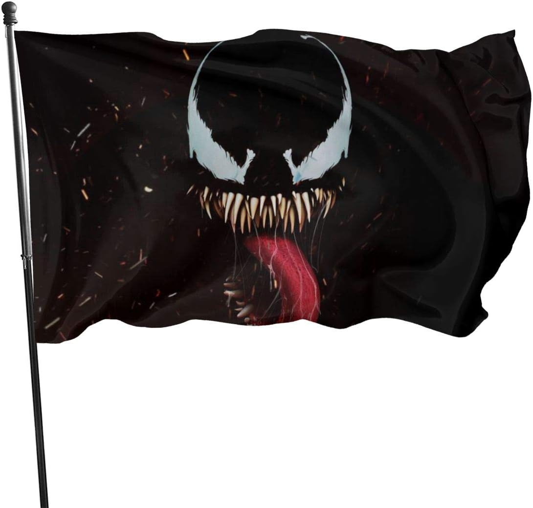 AKA personality Movie Theme Venom Flag Large Flags with Grommets Outdoor Printing Flags Quality 3x5 Feet Polyester Outdoor Flag Decor Outdoor 3 by 5 Garden Flag