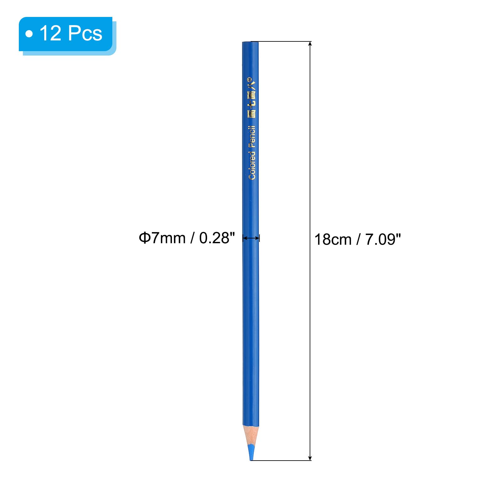 PATIKIL Medium Blue Colored Pencils Set,12 Pcs Oil Color Pencils Wooden Coloring Drawing Pencil for Artists Art Painting - Image 2