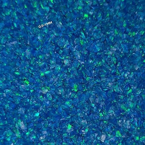 Crushed Blue Opal Coarse Stone Powder All Size Premium Inlay Material Woodwork Inlay Welo Fire Opal Ring Inlay Sparkling Fire Blue Healing Crystals Chips Decoration DIY Craft