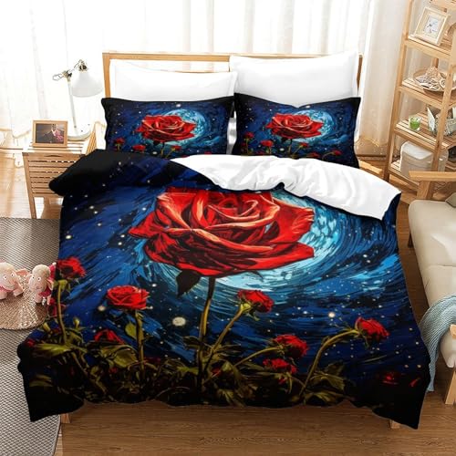 Housse de couette microfibre supérieure imprimé 3D parure de lit durable 200x200 - 3