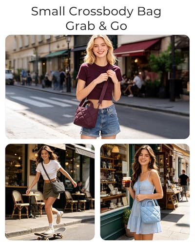Image of BAGSMART Crossbody Bags for Women, Lightweight Purses for Women, Quilted Puffer Tote Handbags for Daily Use,Shop,Travel