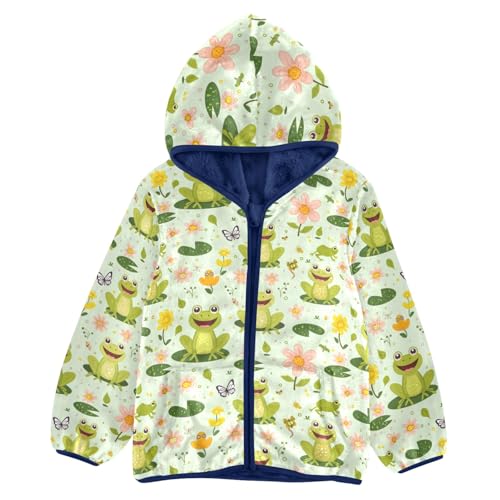 CHIFIGNO Cute Frog Green Toddler Coats Sweatshirt Jacket Sweatshirt Toddler Boy Fall Jacket Boy Winter Coat 9-10Y