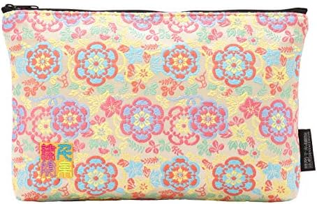 Brocade zipper pouch, lined with Nishijin brocade, size M. (Remonsaika)