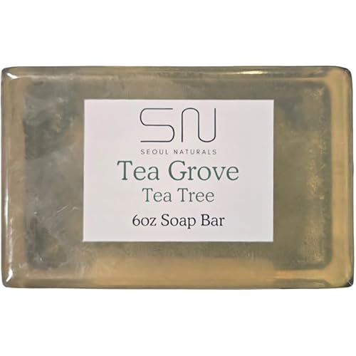 Seoul Naturals Tea Grove Tea Tree Soap Bar, Natural Olive Oil Base, k beauty, 6 oz, Deep Cleansing
