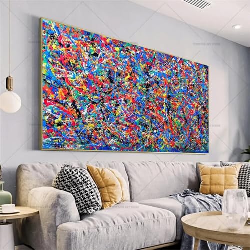 Peintures sur toile abstraites colorées pour illuminer votre salon avec un grand cadre épuré