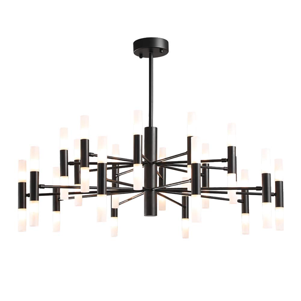 KXEcoLife Modern Sputnik Chandelier 10 Lights Acrylic Lampshade Pendant Light Fixture Simple Ceiling Kitchen Dining Room Living Room,Black,100Cm(39Inch)