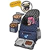 Mobile Dog Gear Dog Travel Bag - Deluxe Quilted Weekender Backpack with Food Carriers and Collapsible Bowls