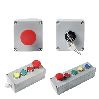 Cast Aluminum Push Button Switch Control Box Explosion-Proof Junction Waterproof Enclosure Emergency Start Stop(1P Reset)