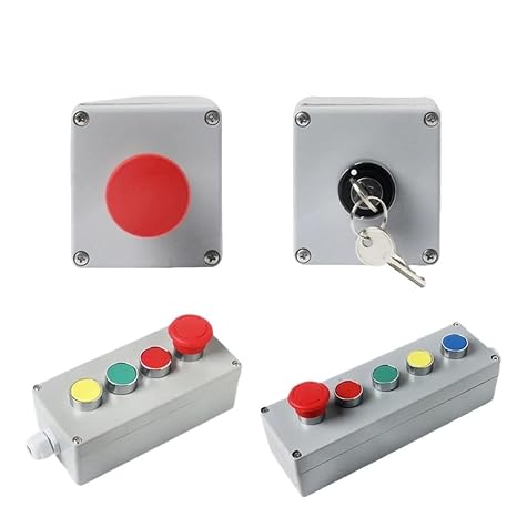 Cast Aluminum Push Button Switch Control Box Explosion-Proof Junction Waterproof Enclosure Emergency Start Stop(1P Reset)