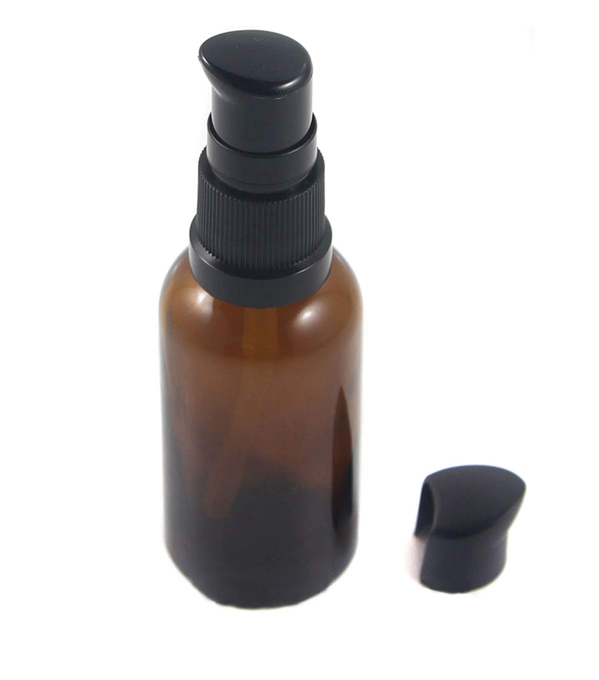 1PC Empty Upscale Amber Glass Pump Press Bottles Vial Tube Containers Pot For Face Cream Makeup Facial Cleanser Toiletries Toner Liquid Cosmetics Shampoo Lotion Emulsion (100ML / 3.4oz)