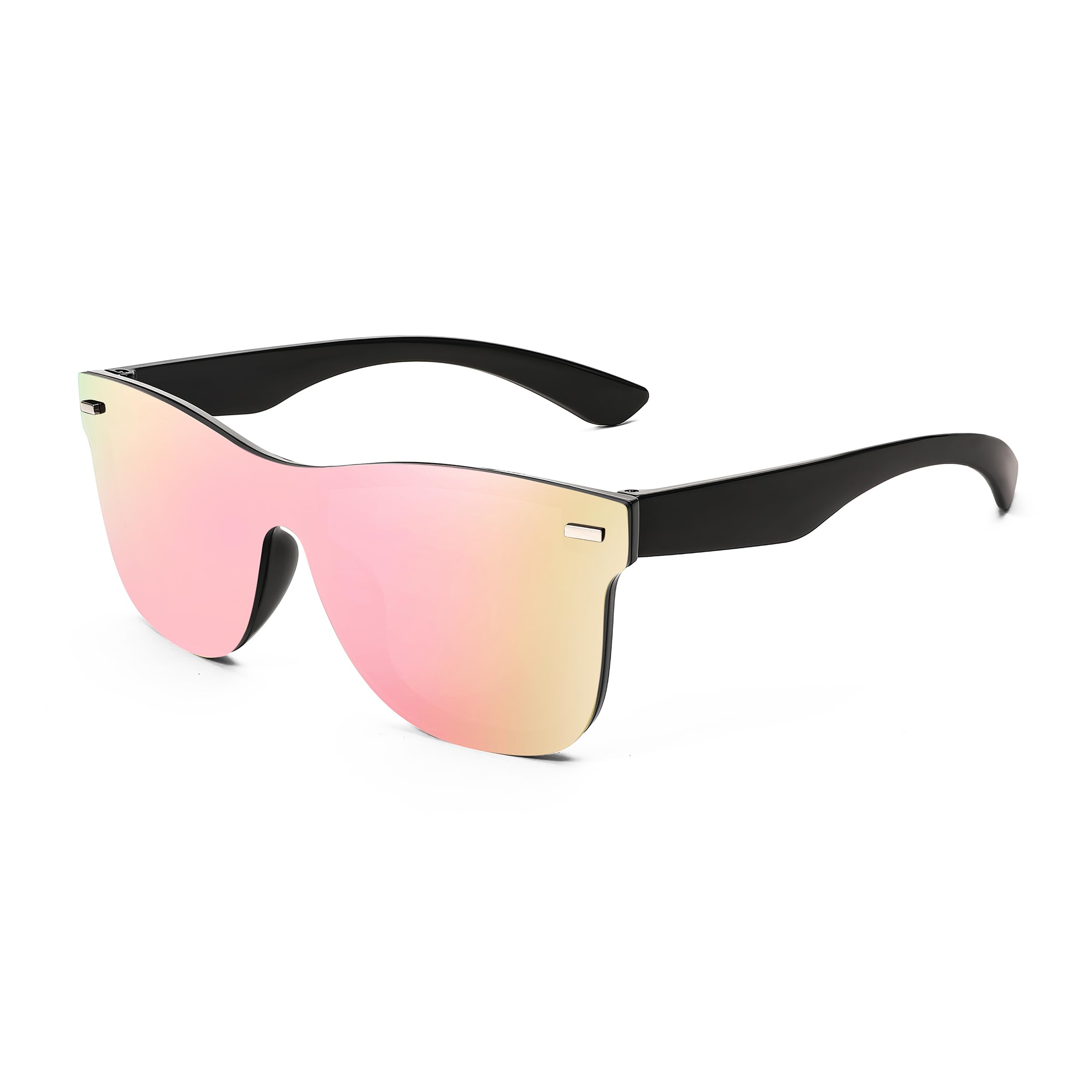 FEISEDY Trendy Rimless Mirrored One Piece Lens Sunglasses Reflective Sun Glasses B4114