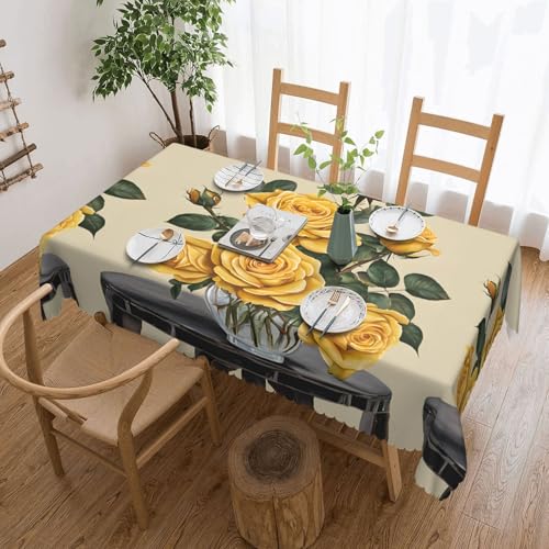 Nappe rectangulaire de cuisine table salle à manger rose jaune
