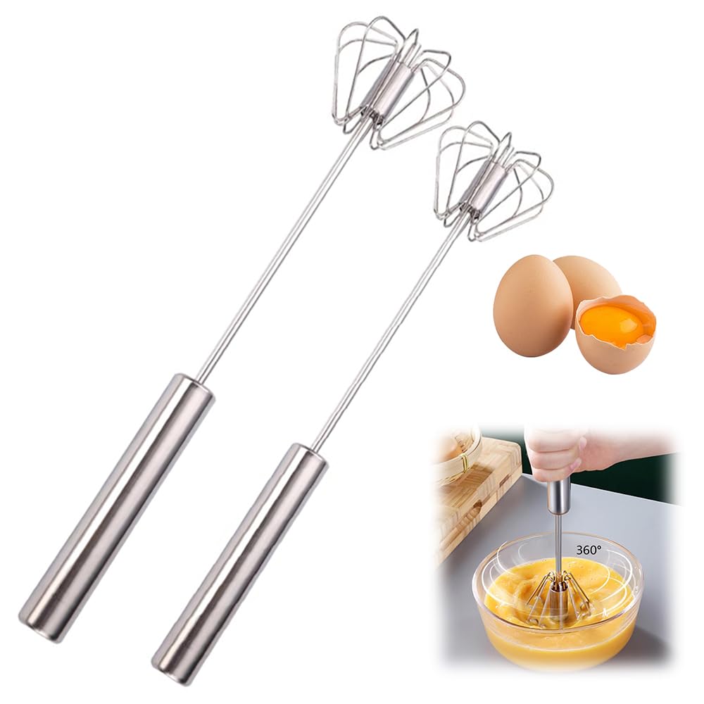 Stainless Steel Semi-Automatic Whisk 2025 New Egg Whisk Hand Push Rotary Blender Manual Mixer Stirrer Kitchen Tool for