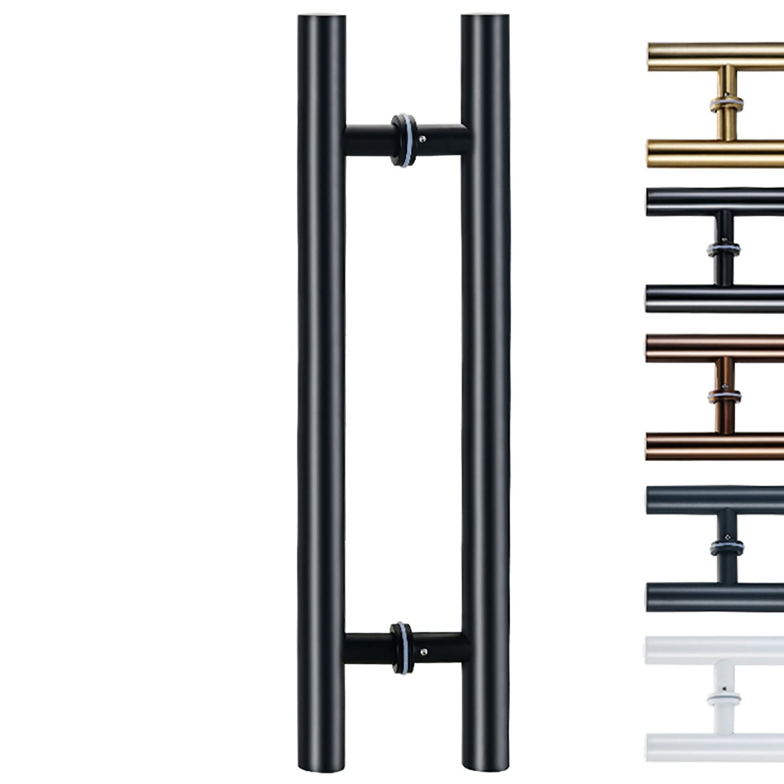 Poignée porte coulissante carrée noire H 120cm barre appui salle de bain 90cm