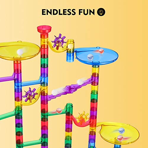 Magicfly Marble Run Set, 127 Pcs Marble Race Track For Kids With Glass Marbles Upgrade Marble Works Set #TOP2