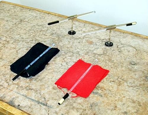 Image of ELECTROSTATIC (Static Friction) Kit (Silk,Wool & Flannel) Cloth with (Glass,Ebonite & Plastic) Rods for School Science Lab Apparatus /Physics Teaching Aid