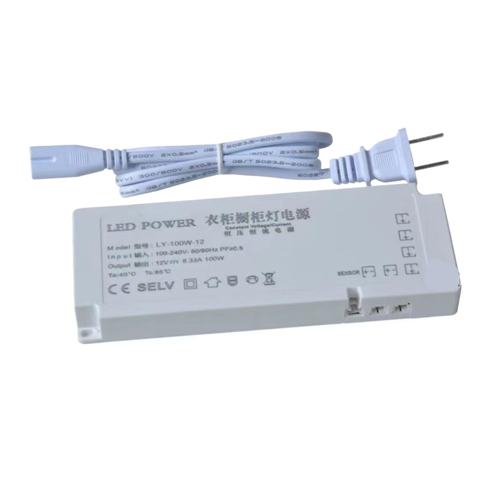 Éclairage LED ultra-mince pour armoire 12V 100W avec transformateur inclus