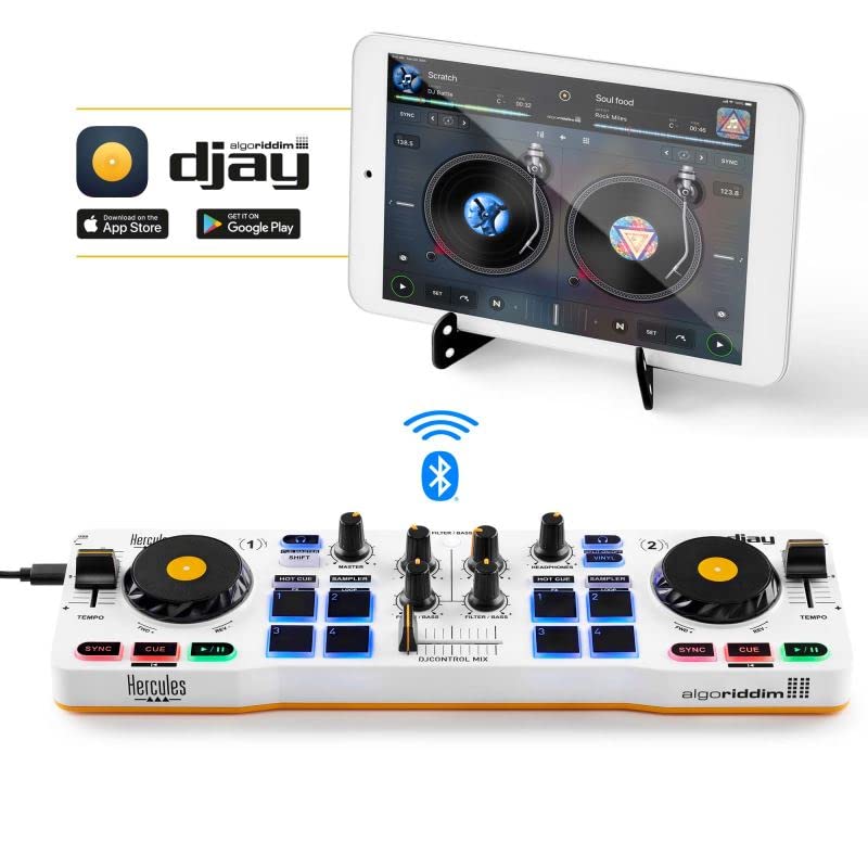 Hercules DJControl Mix – Bluetooth Wireless DJ Controller for Smartphones – 2 Decks - Image 5