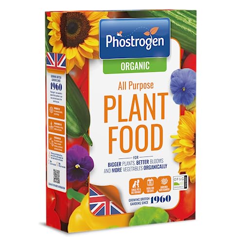 Phostrogen Organic All Purpose Plant Food 800g - All Purpose Organic Fertiliser - Enriched with Seaweed Extract for Healthy Growth - More Vegetables Brighter Blooms - Plant Nutrition
