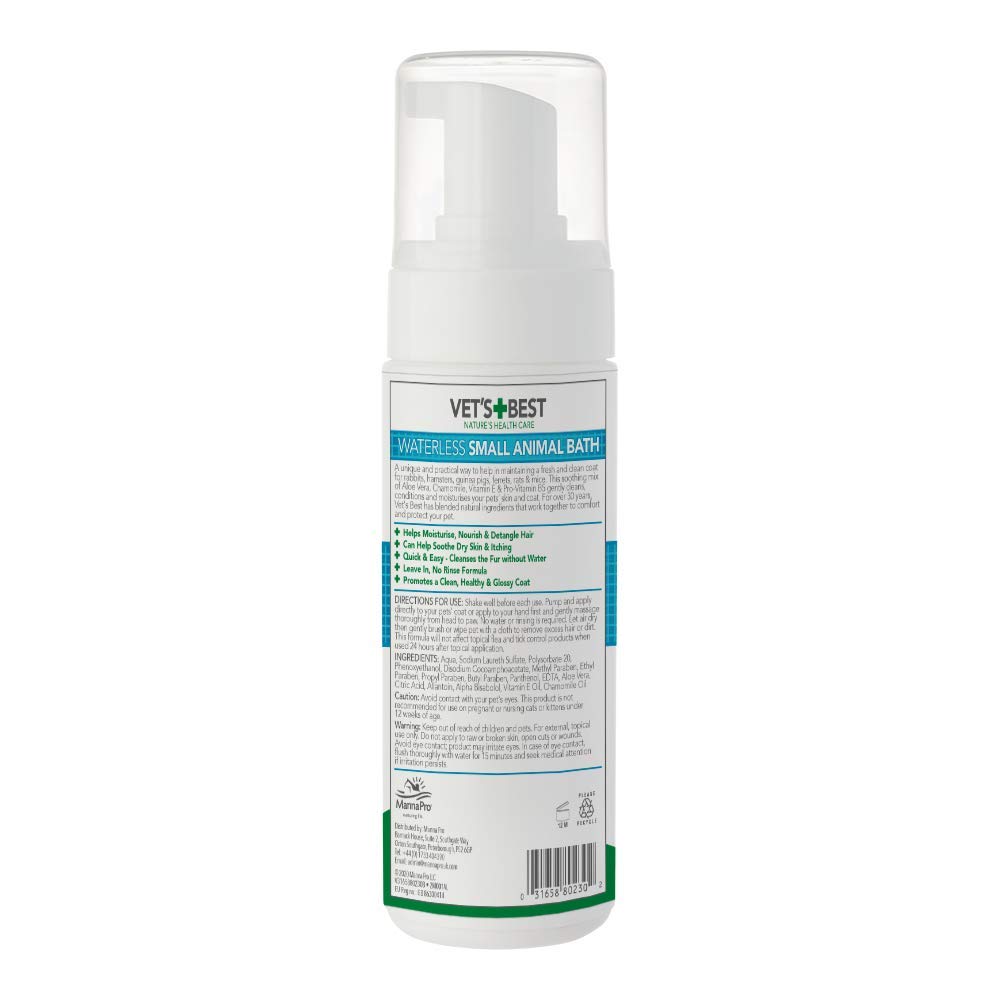 Vet'S Best Aloe Vera Suchy Szampon dla Małych Zwierząt, 150 ml