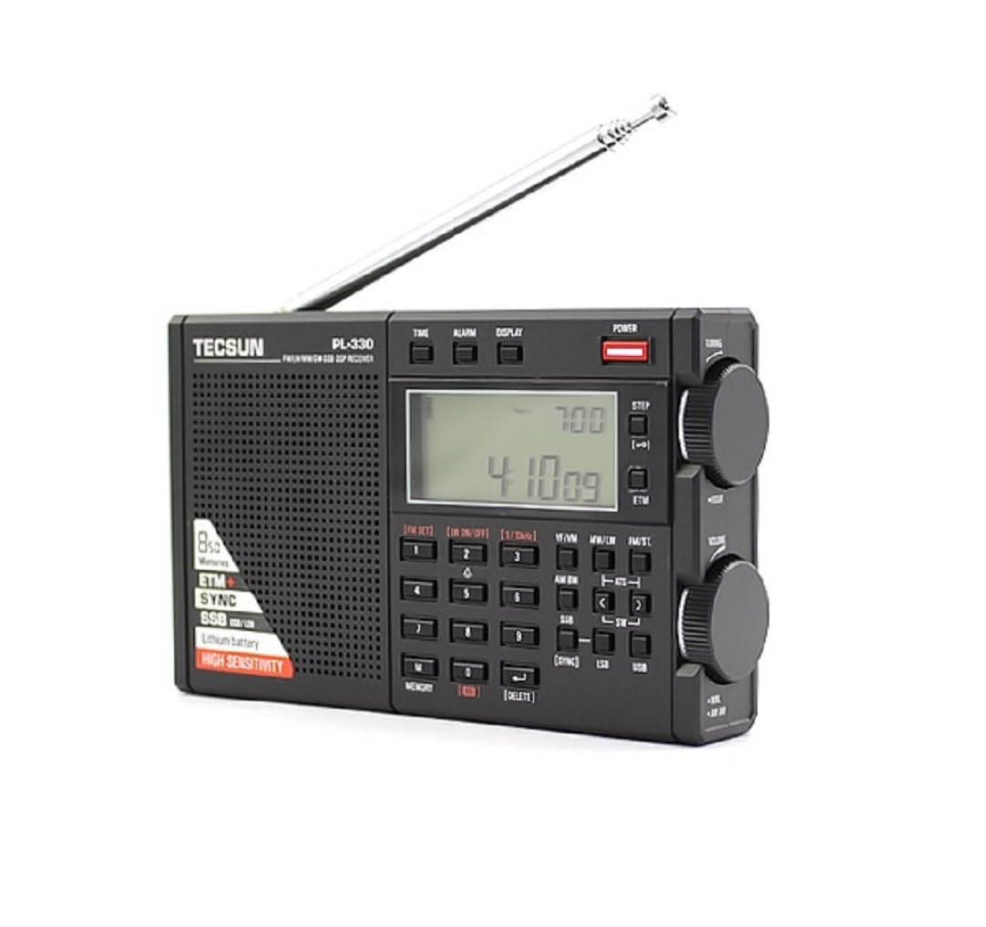 Tecsun PL-330 Receptor de Radio Portátil Multibanda FM/Am/LW/SW, Banda Lateral Única (SSB) y Función ETM+