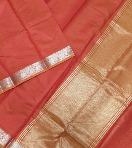 Image of Women's Pure Cotton Banarasi Silk Saree With Unstitched Blouse Piece