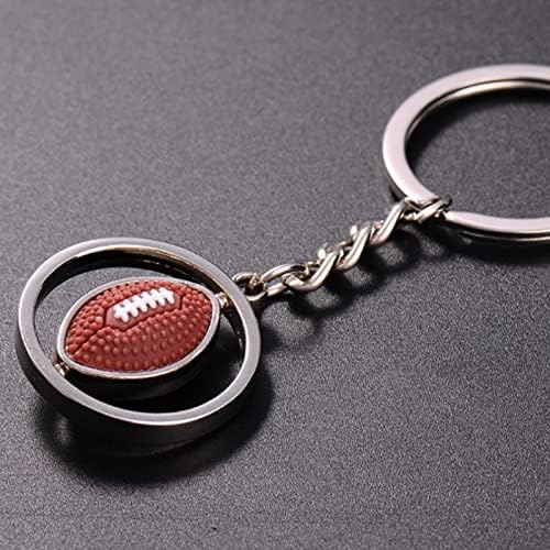 IKAAR Keyring Metal Keychain American football Pendant Key Ring Key Chain Gift for Women and Men, Rot, S - Image 4