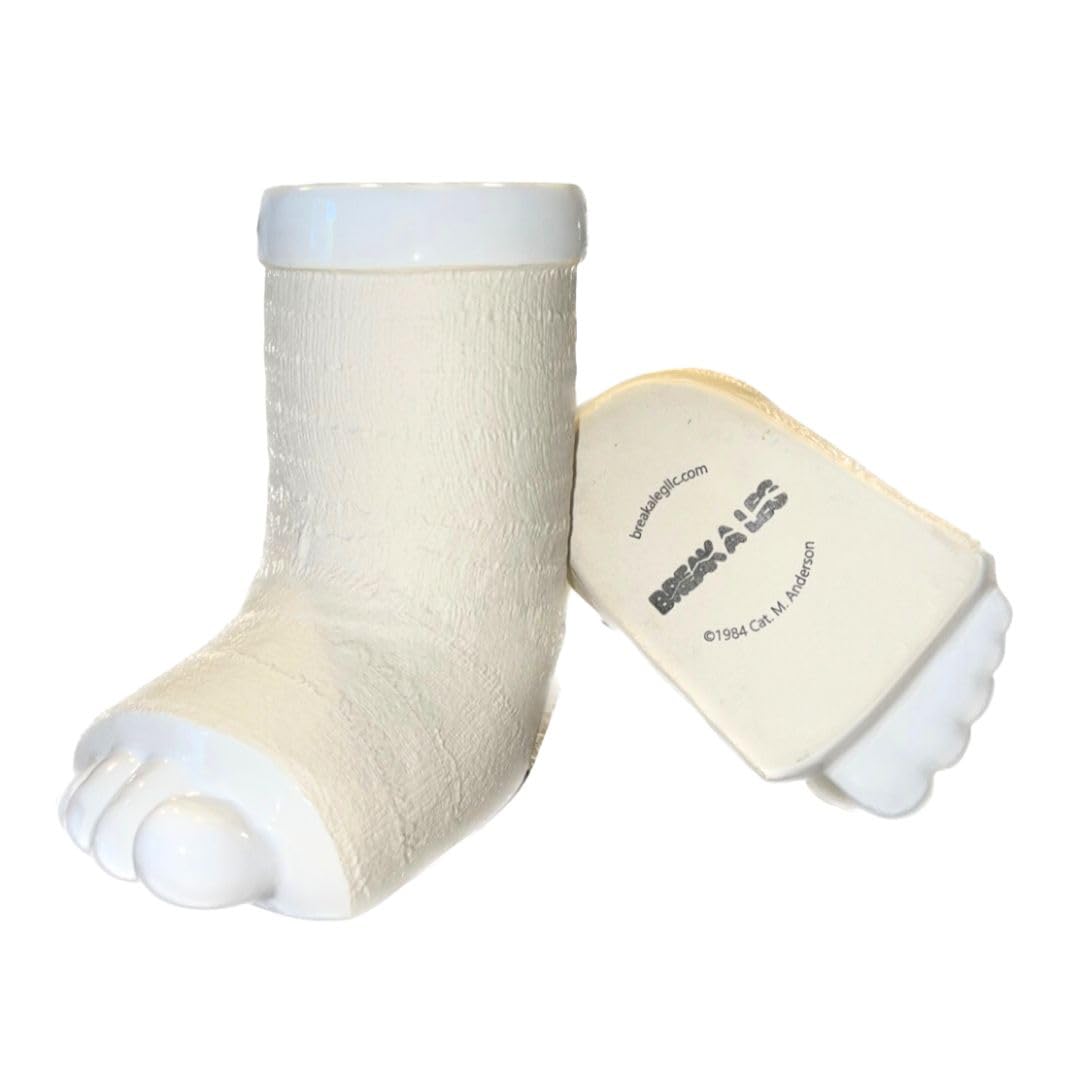 Break a Leg Mug and Vase - Charming vase that Will Hold Flowers, Novelties, pens, Beverages! Great Gift for Actors, Theater, Film, Patients, Healthcare! Write on The cast! (White)