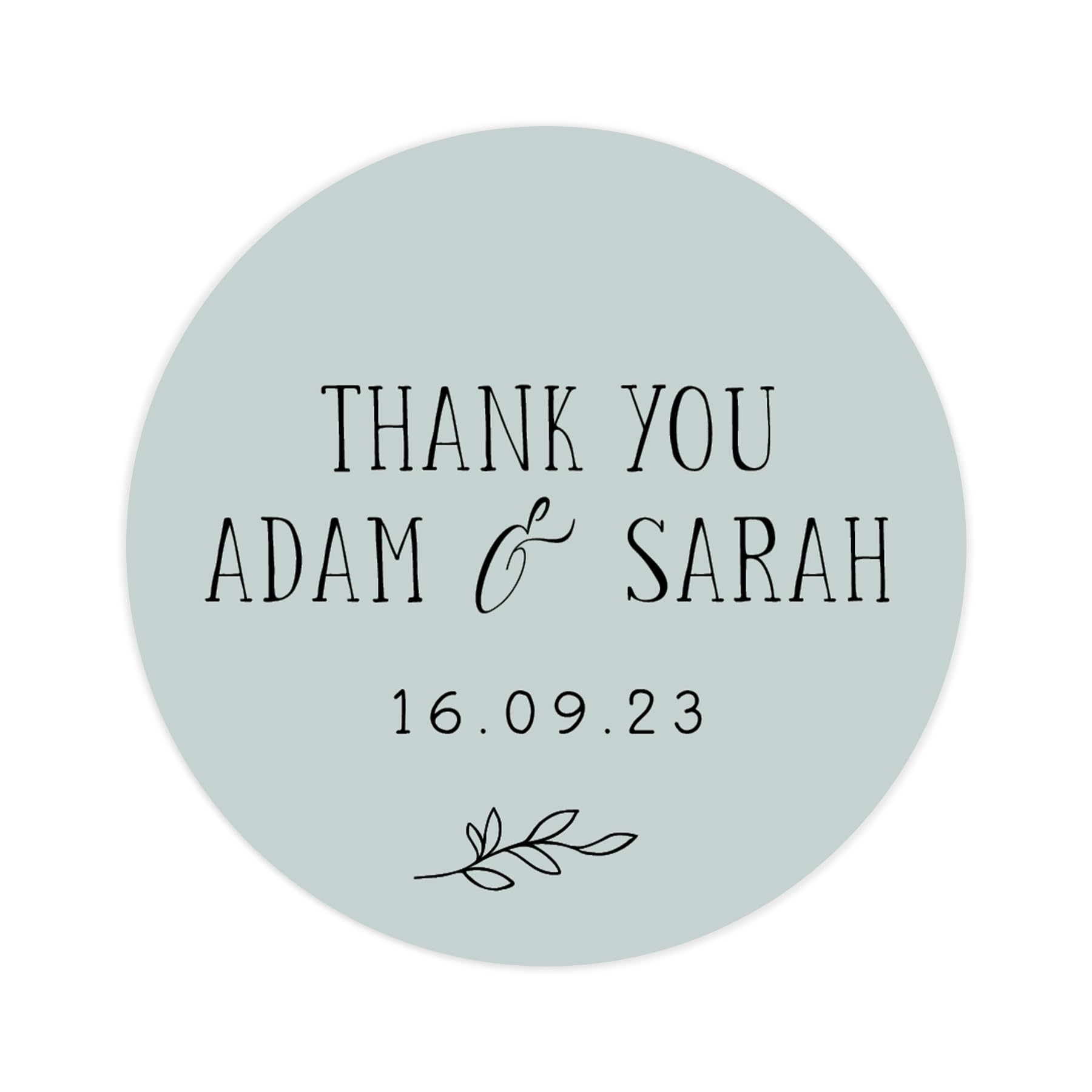 Personalised wedding stickers | thank you wedding labels | 12 colours - favor sticker thanks | wedding favors thank you stickers | 35 round stickers (Dusky blue)