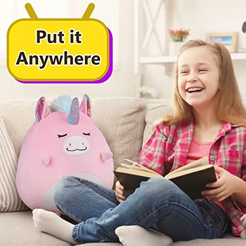 Marsjoy 8" Pink Unicorn Plush Pillow Toy Squishy Stuffed Animal Plushie Pillow Cute Unicorn Huggable Toy Kawaii Soft Cushion for Girl Kid Children's Day Birthdays Christmas - Image 7
