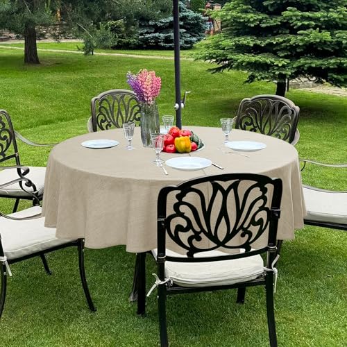 LUSHVIDA Round Linen-Look Cover