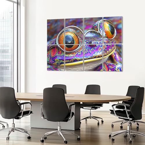 Paneles Acústicos Decorativos 8 Piezas con Diseño Divertido de Rana con Gafas, Aislamiento Sonoro para Estudios, Oficina 48"x32" miniatura 7