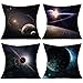 Zestaw 4 poszewek na poduszki Space Planet Nebula Galaxy Universe Outer Space Obraz dekoracyjne poszewki na poduszki 18x18 cali poliester kwadratowy akcent poszewki na sofę