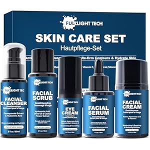 Weihnachtsgeschenke für Männer,Herren Anti-Aging Skin Care Set,Anti Falten & Hydratisierend,Retinol,Hyaluronic Acid Skincare Produkte,Papa Geschenk Weihnachten,Gesichtspflege Geschenke für Männer