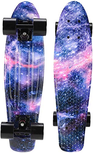 HFM Monopatín de Crucero de 22 Pulgadas, Penny Style Board Dream, Tabla de Patinaje para Principiantes con Ruedas de luz LED, para niños/niños/Adultos