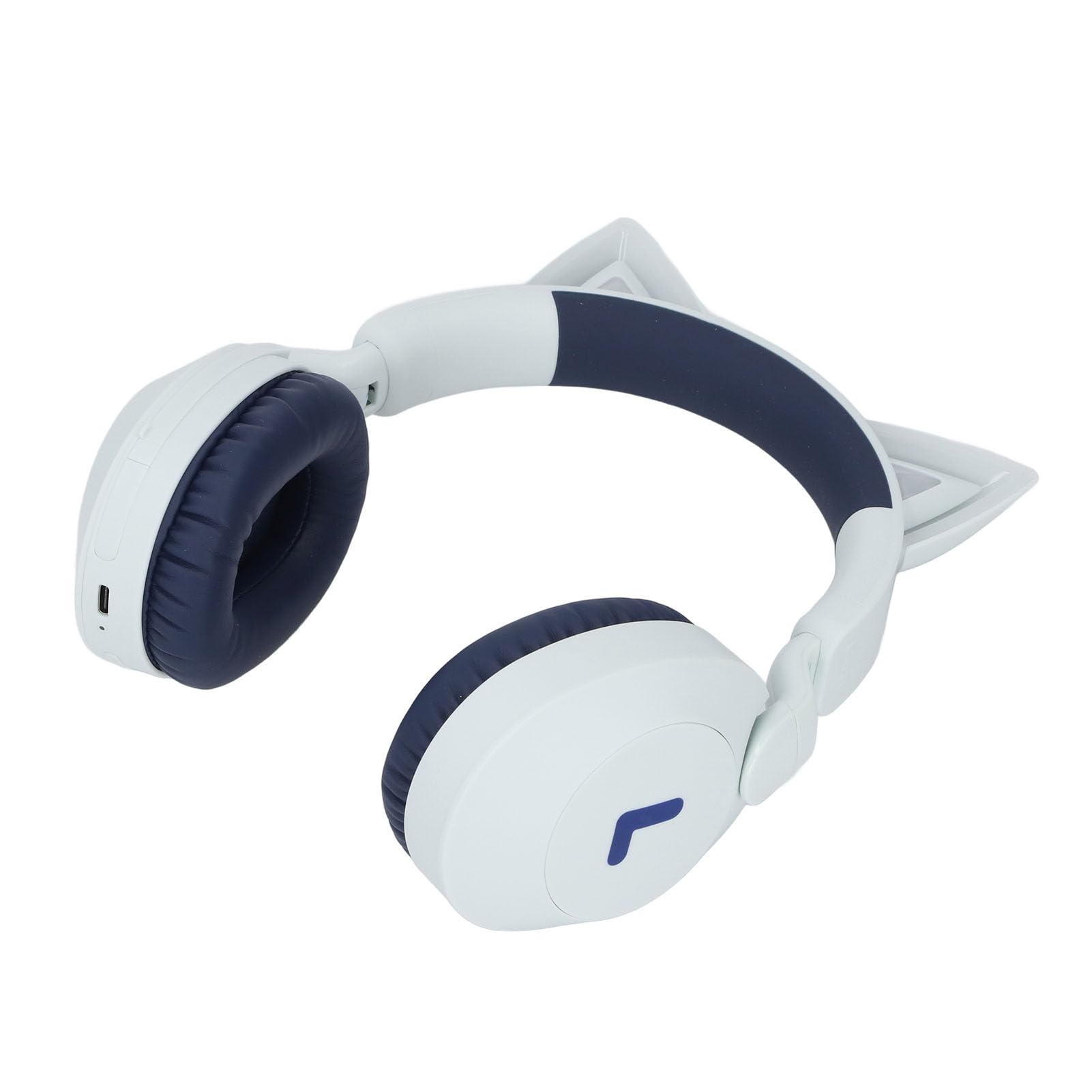 Yctze Cuffie Cat Ear, Cuffie Wireless Bluetooth 5.4, Effetti Luce LED 85dB Volume Pieghevoli Sopra L'orecchio con Microfono, Ideale per Bambini e Adolescenti (BLUE)