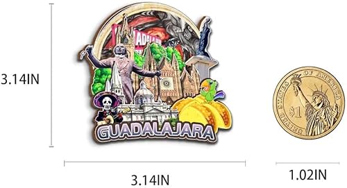 Miniatura 3 de Guadalajara - Imán de madera para nevera, diseño de México, monumentos 3D, recuerdos coleccionables, decoración hecha a mano