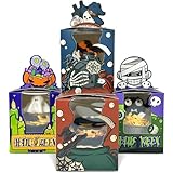 qiqee Halloween Cupcake Boxes Individual Cupcake Holders Disposable 32 pcs Single Cupcake Boxes with Window 3.7'*3.7'*4.3' Cupcake Containers for Halloween