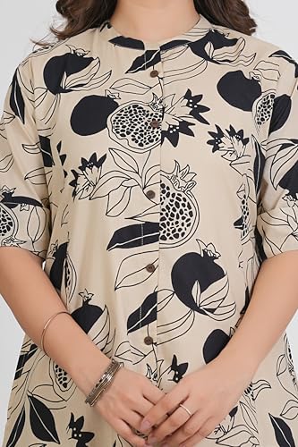 Image of rytras Women Pure Cotton Printed Ethnic Wear A-Line Kurta Set with Palazzo Pants